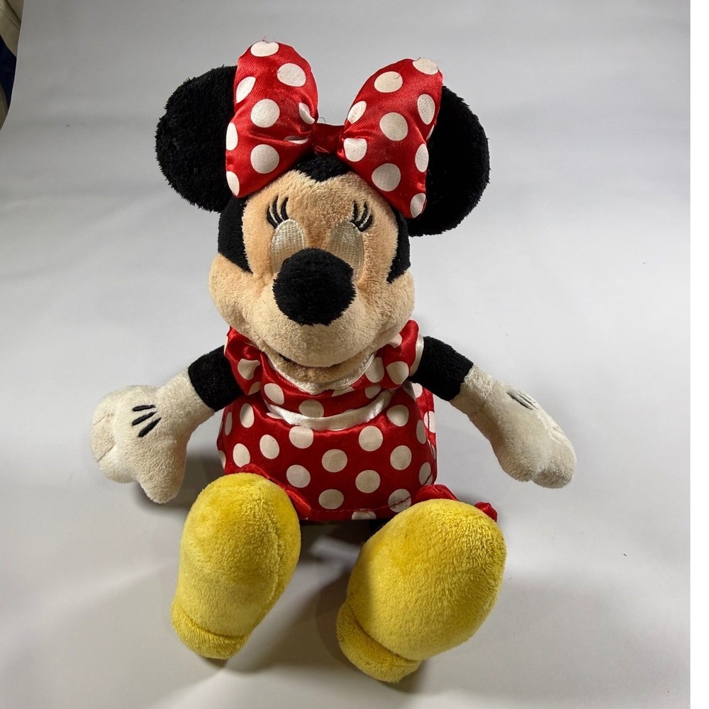 VTG Disney Minnie Mouse Plush Toy Red Polka Dot Dress Classic Disney Collector